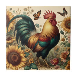 Vintage Chicken Tupp Aesthetic and Wildblomma Kakelplatta