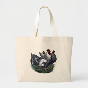 Vintage Chickens Jumbo Tygkasse