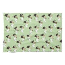 Vintage Chickens Mönster på Grönt Köksindukar