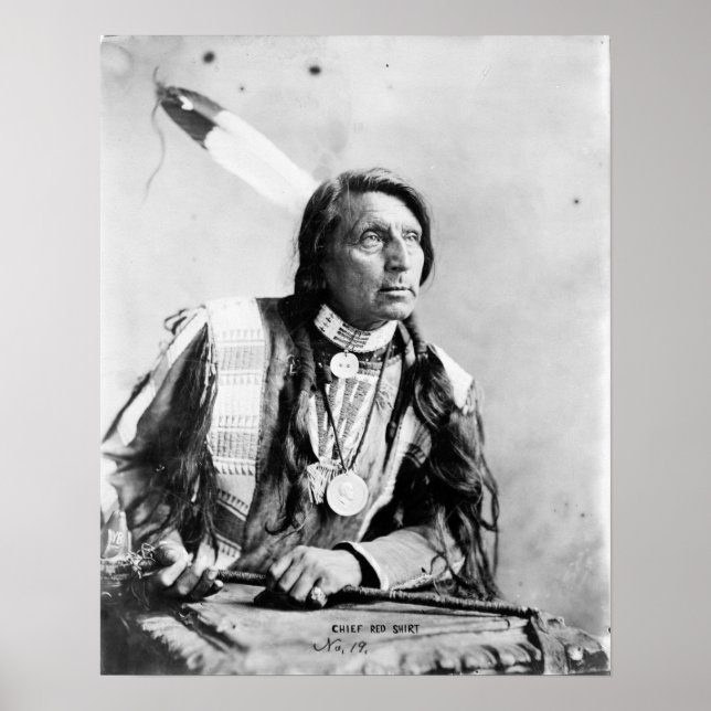 Vintage Chief Red Shirt Native American Photograph Poster (Framsidan)