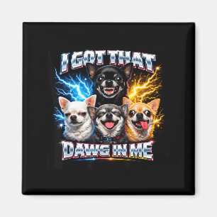 Vintage chihuahua fick dawg i roliga pojkar tjejer magnet