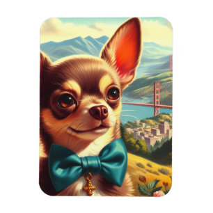 Vintage Chihuahua-målning Magnet