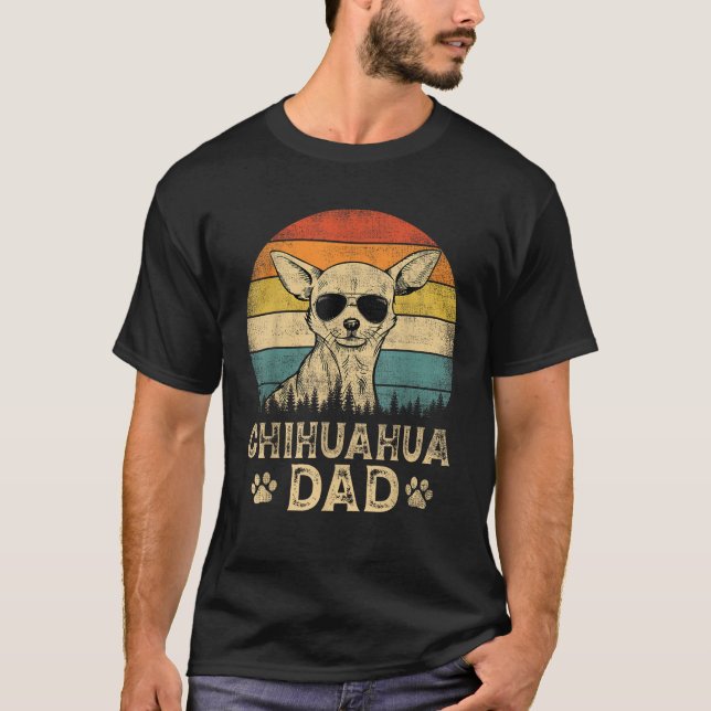 Vintage Chihuahua Pappa Hundälskare Far dag Tee (Framsida)