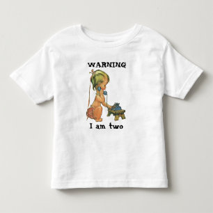 Vintage Child Cute Blond Girl Talar på Leksak Mobi T-shirt