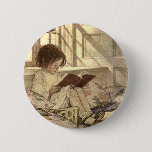Vintage Child Reading a Bok, Jessie Willcox Smith Knapp