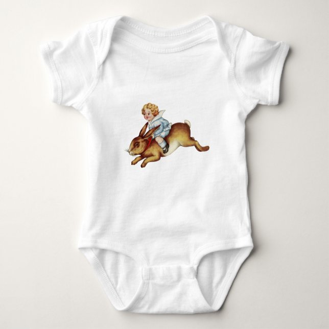 Vintage Child Rides Bunny Rabbit Tröja (Framsida)