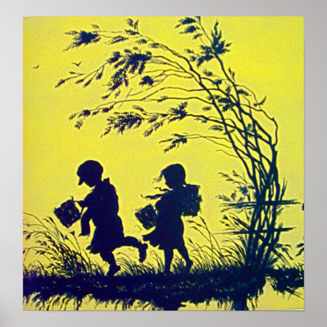 Vintage Child Silhouette Poster (Framsidan)