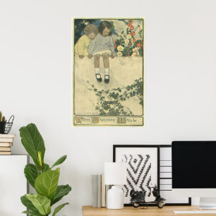 Vintage Children, Garden Wall Jessie Willcox Smith Poster