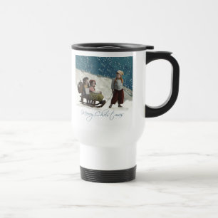 Vintage Children Sledar Julvinter Resemugg