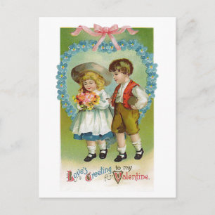 Vintage Children Valentine vycard Helg Vykort