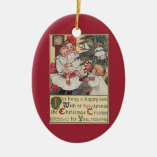 Vintage Children Victorian Julgran Ornament