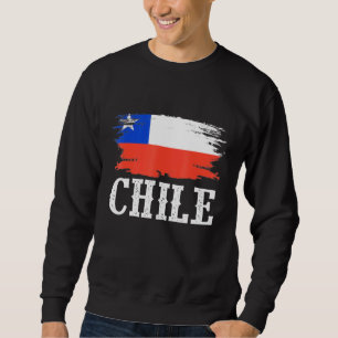 Vintage Chile Flagga I Kärlek Chile Lång Ärmad Tröja