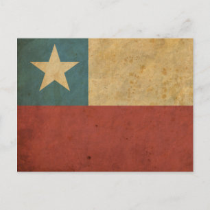 Vintage Chile Flagga Vykort