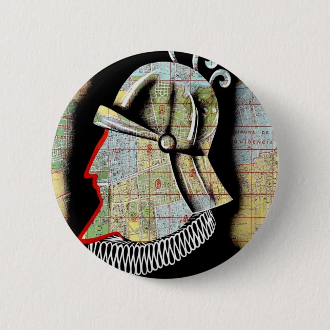 Vintage Chile Santiago Travel Knapp (Framsida)