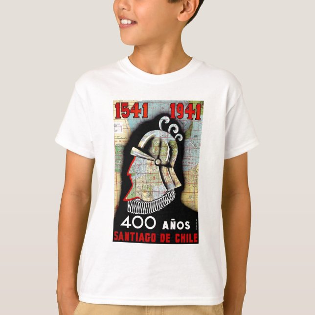 Vintage Chile Santiago Travel Tee Shirt (Framsida)