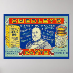 Vintage Chili Cure! Smedleys chillie Paste c 1901 Poster