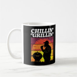 Vintage Chillin’ & Grillin’ Mörk Distress Kaffemugg