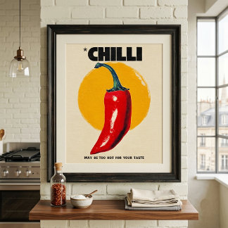 Vintage Chillipeppar Poster