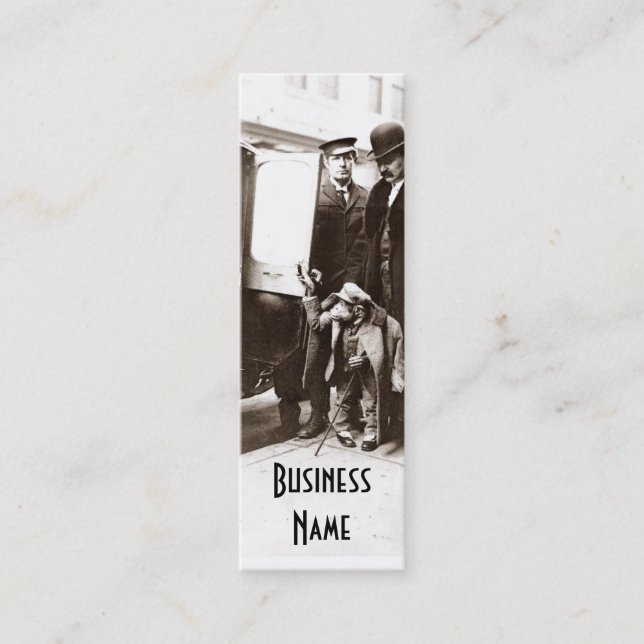 Vintage Chimpanzee Bookmark-Affärskort Mini Visitkort (Framsida)