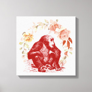 Vintage Chimpanzee Canvastryck