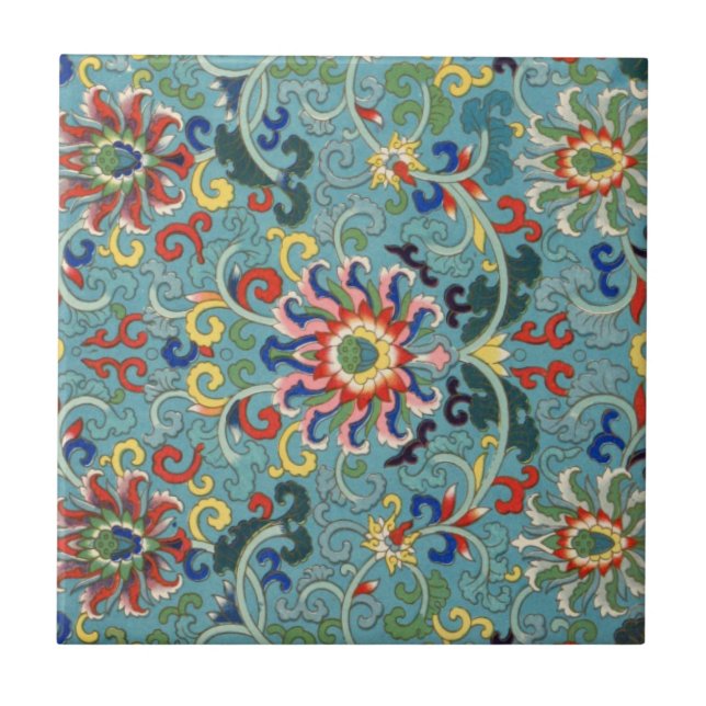 Vintage China Art Kakelplatta (Framsidan)