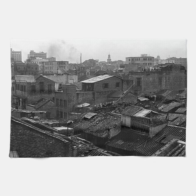 Vintage China Canton City Kökshandduk (Horisontell)
