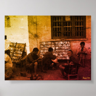 Vintage China Changsha book lending Poster