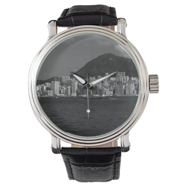 Vintage China Hongkongbay Skyscraper Armbandsur (Framsida)