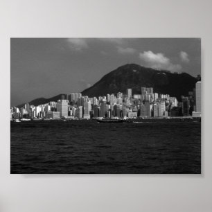 Vintage China Hongkongbay Skyscraper Poster