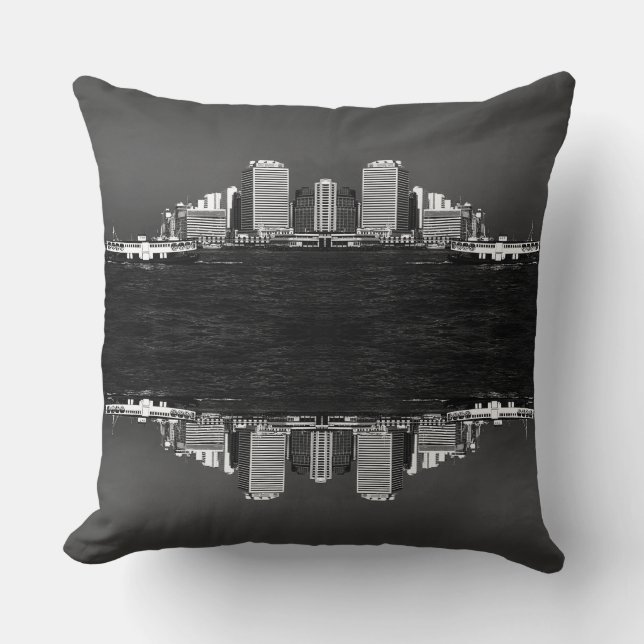 Vintage China Hongkongs skyscraper ​  ​ havspost Kudde (Framsida)