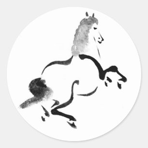 Vintage China Horse Runt Klistermärke