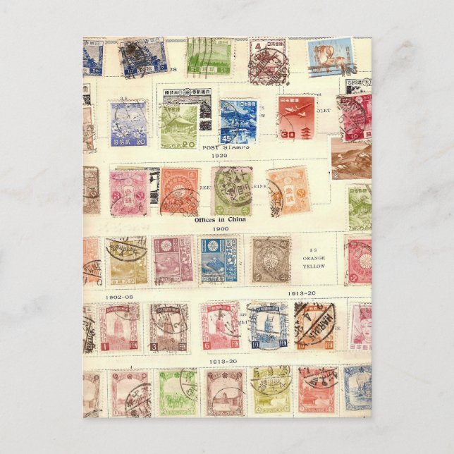 Vintage China Postage Vykort (Framsida)