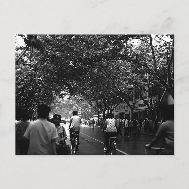 Vintage China Shanghai street Vykort (Framsida)
