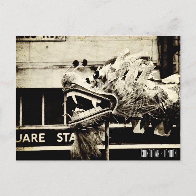 Vintage Chinatown, Dragon Dances / London Vykort (Framsida)