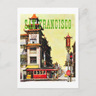 Vintage Chinatown San Francisco Travel Vykort