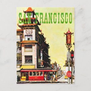 Vintage Chinatown San Francisco Travel Vykort
