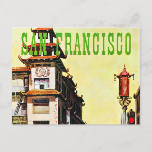 Vintage Chinatown San Francisco Travel-vykort Vykort