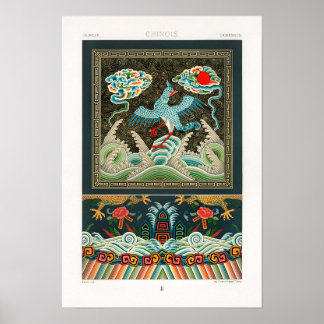 Vintage chinese illustration av Albert Racinet Poster