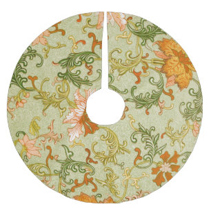 Vintage Chinese Ornament Jones Flowers Julgransmatta Borstad Polyester