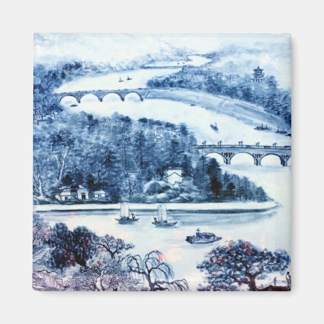 vintage chinese porcelain bild magnet (Framsidan)