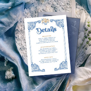 Vintage Chinoiserie Antik Ram Weddomg Detaljer Tilläggskort