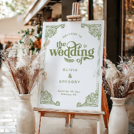 Vintage Chinoiserie Antique Ram Bröllop Välkommen