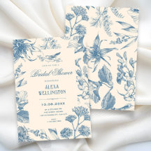 Vintage Chinoiserie botaniskt blommande bröllopsdu