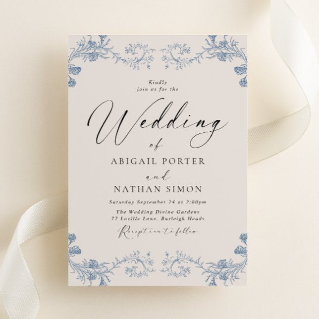 Vintage Chinoiserie Classic Wedding Inbjudningar (Skapare uppladdad)