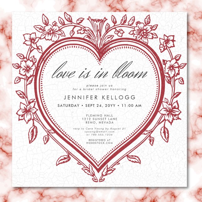 Vintage Chinoiserie Kärlek in Bloom Möhippa Inbjudningar (Vintage Chinoiserie Love In Bloom Bridal Shower Invitation)