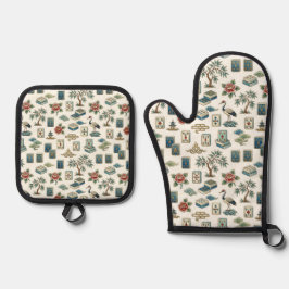 Vintage Chinoiserie Mahjong-bricka