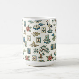 Vintage Chinoiserie Mahjong-bricka Kaffemugg