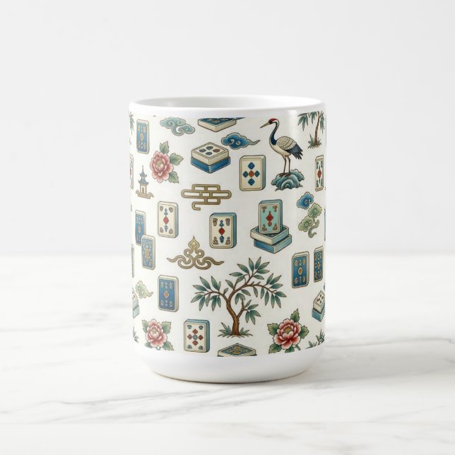 Vintage Chinoiserie Mahjong-bricka Kaffemugg (Center)