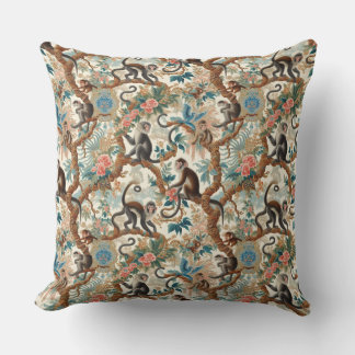 Vintage Chinoiserie Monkey Kudde