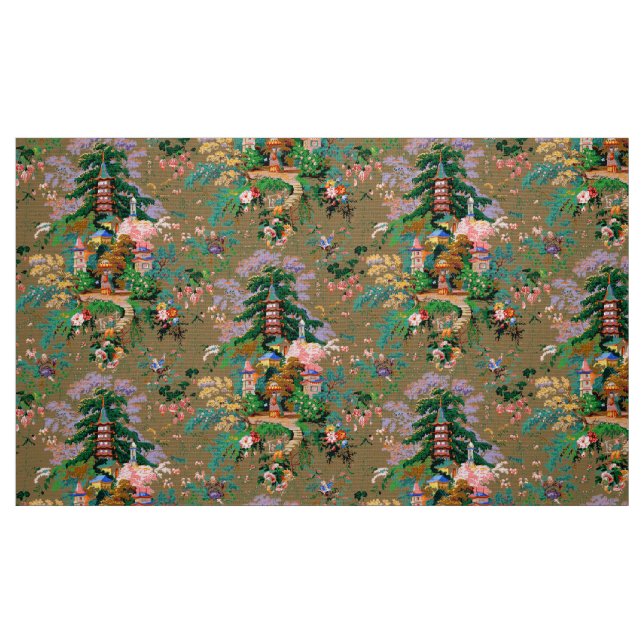 Vintage Chinoiserie-mönster Tyg (Fat Quarter)